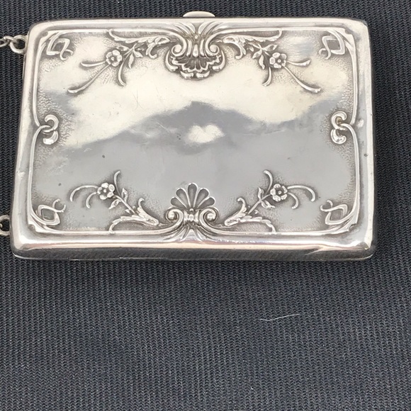Antique Webster Sterling Silver Wallet on a chain - Picture 4 of 8